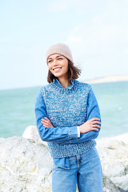 Tank Tops in Stylecraft Aran 10087 (printed pattern)