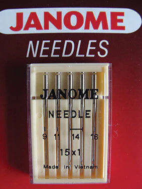 Janome Universal Sewing Machine Needles Assorted 9-11-14-16 (HA 15X1)