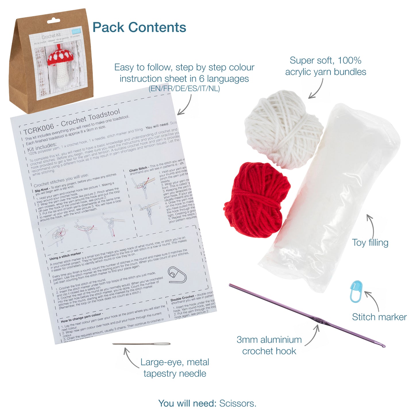 Trimits Crochet Kit: Toadstool