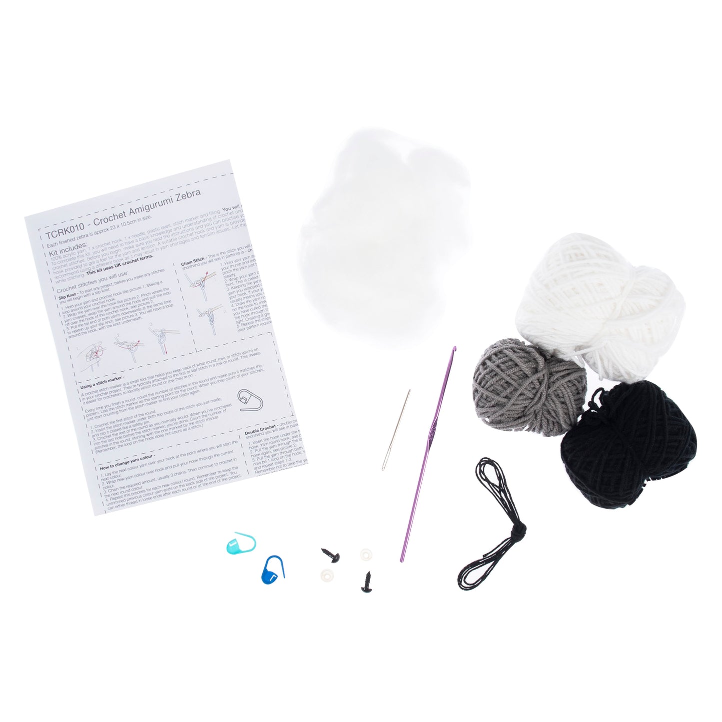 Trimits Amigurumi Crochet Kit: Zebra
