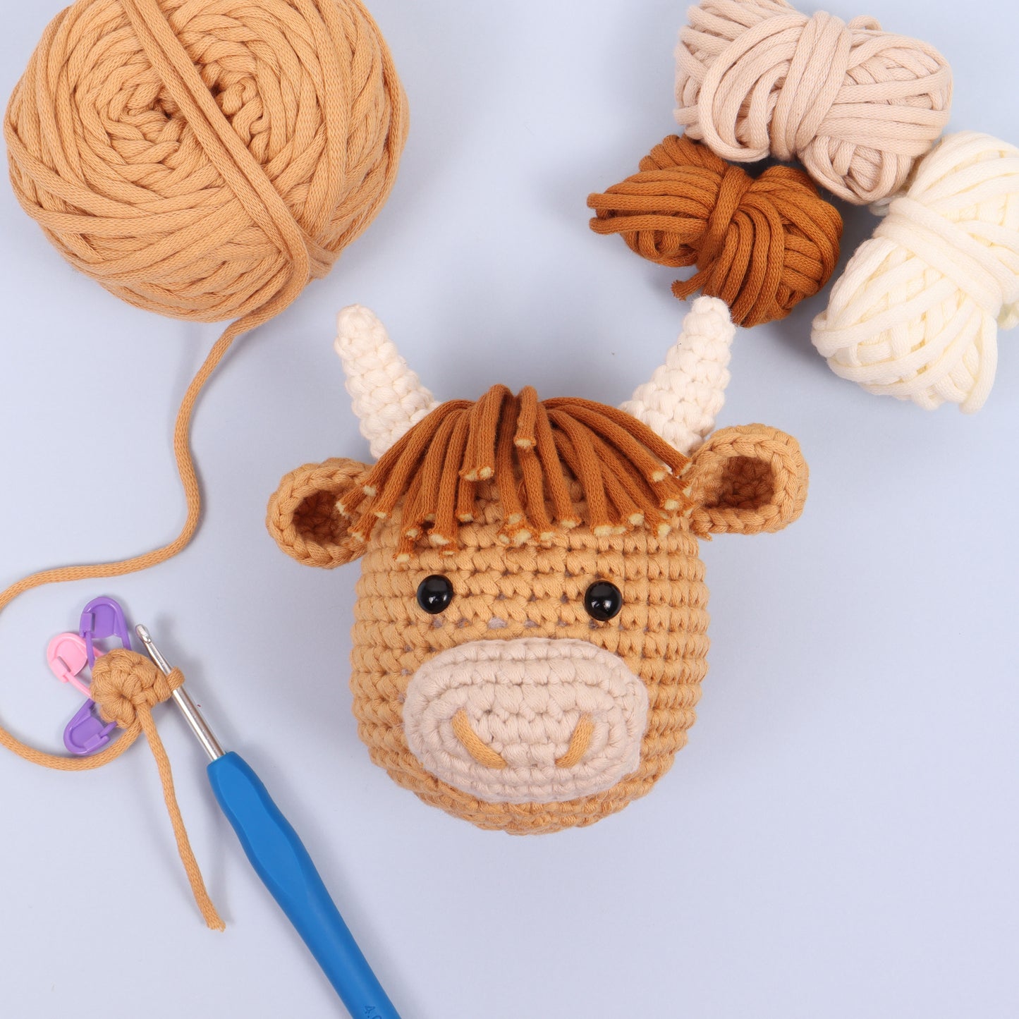 Trimits Beginners Amigurumi Crochet Kit: Highland Cow