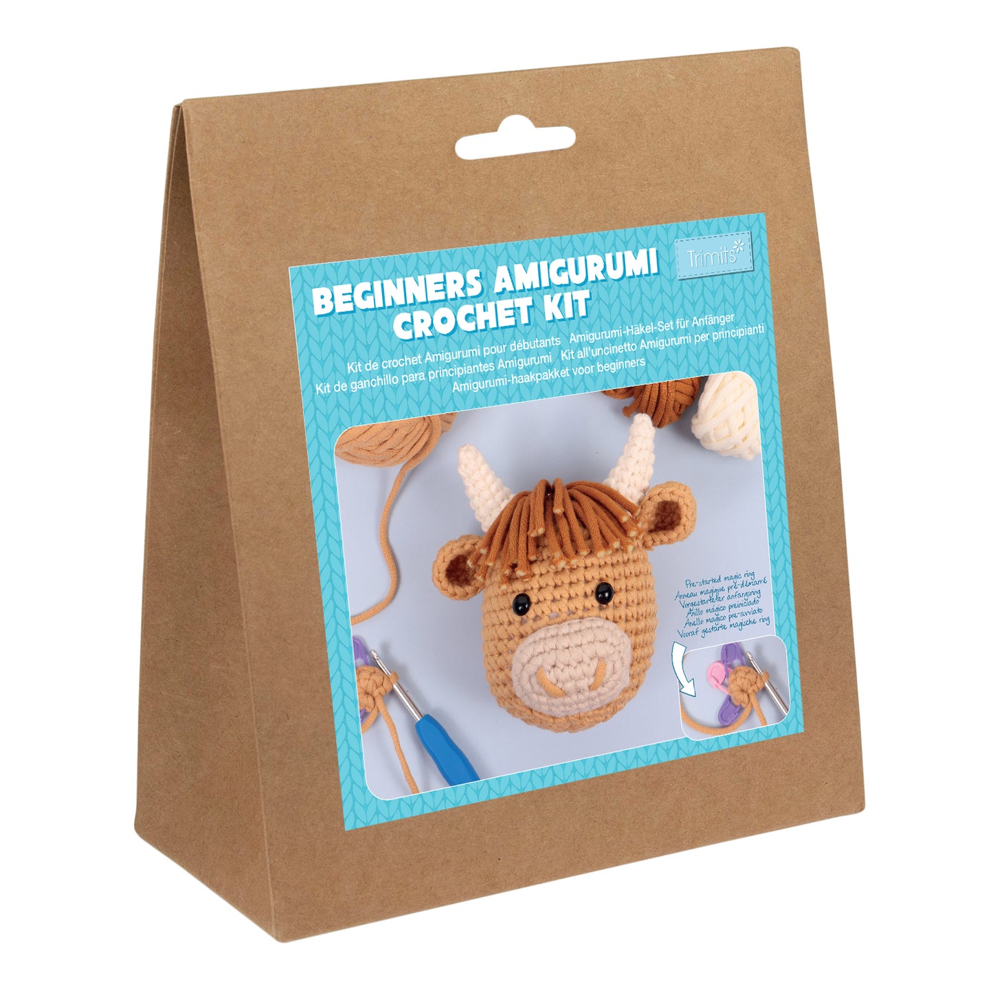 Trimits Beginners Amigurumi Crochet Kit: Highland Cow