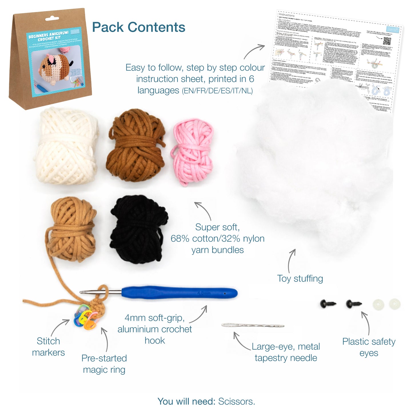 Trimits Beginners Amigurumi Crochet Kit: Guinea Pig