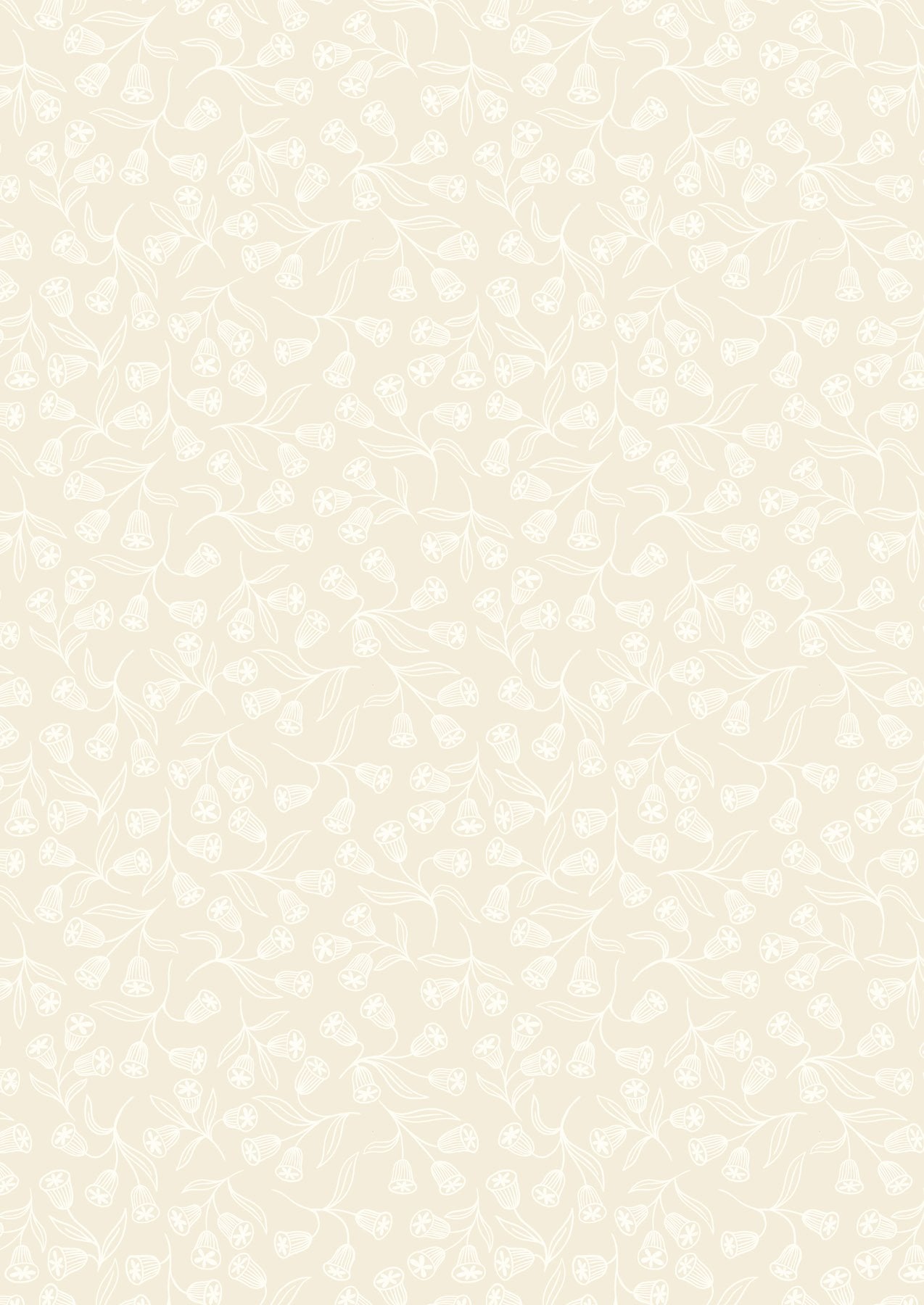 Tiny Tonals by Lewis & Irene: Light Cream on Dark Cream Bell Flowers (TT7.3)