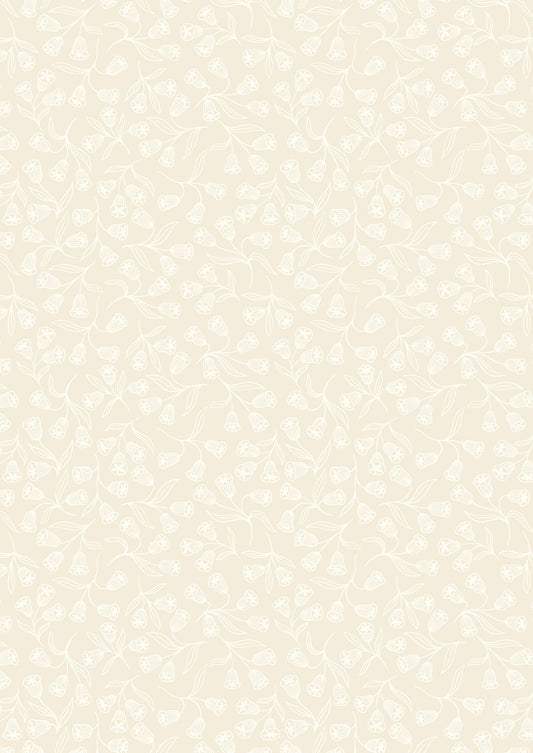 Tiny Tonals by Lewis & Irene: Light Cream on Dark Cream Bell Flowers (TT7.3)