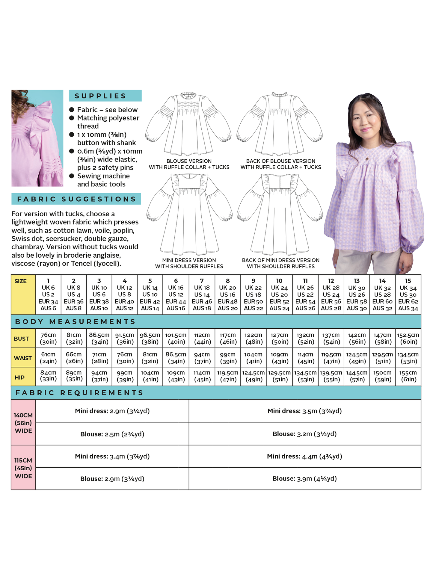 Marnie Blouse and Mini Dress by Tilly and the Buttons (1040) (paper sewing pattern)