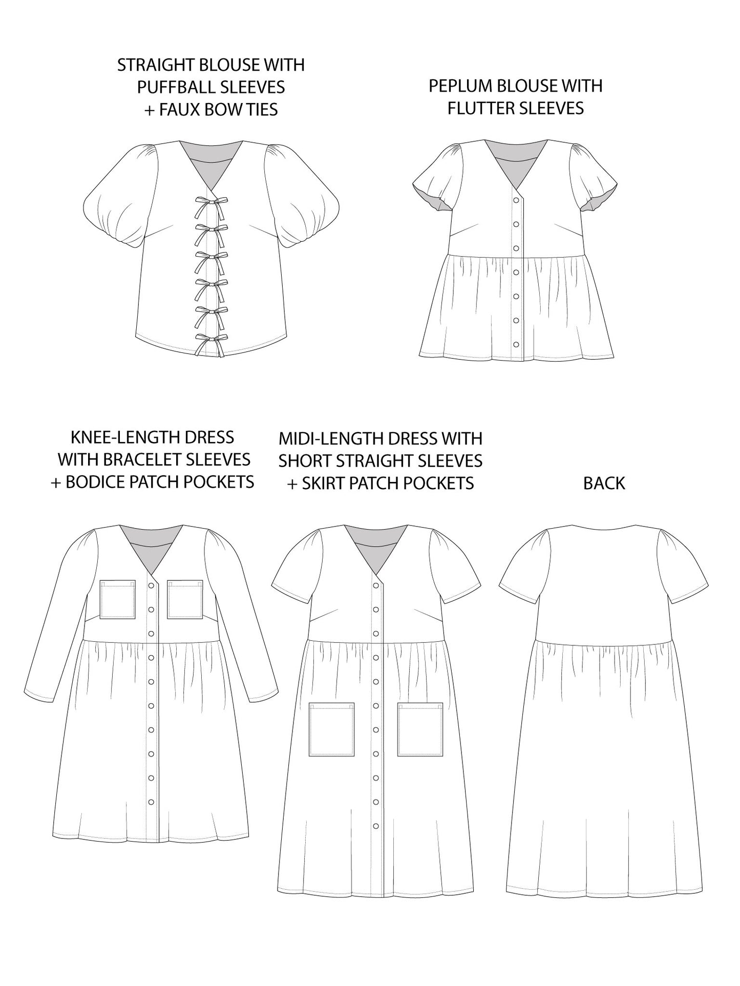 Nell Blouse and Dress by Tilly and the Buttons (1045) (paper sewing pattern)