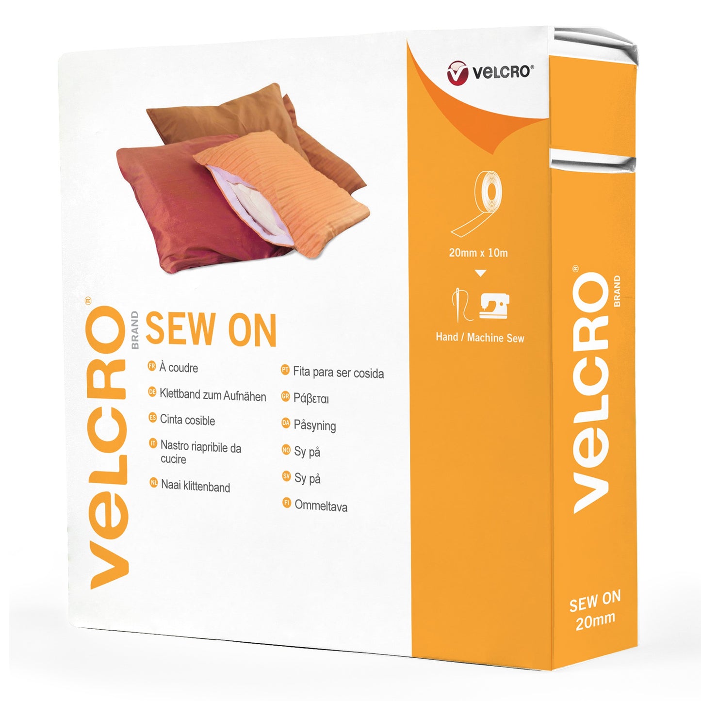 Velcro Sew-On 20mm: White