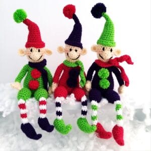 Ernie, Bernie and Sid the Elves by Wee Woolly Wonderfuls