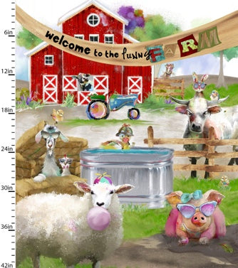 Panel 11: Welcome to The Funny Farm by Connie Haley for 3Wishes Fabrics (18729)