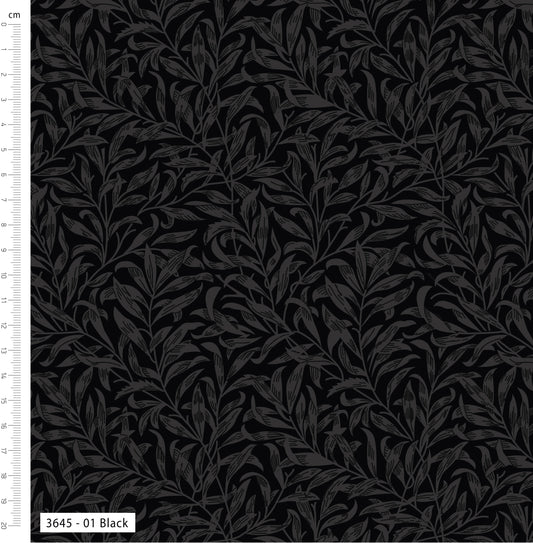 William Morris Willow Bough by Make + Believe Fabrics: Black