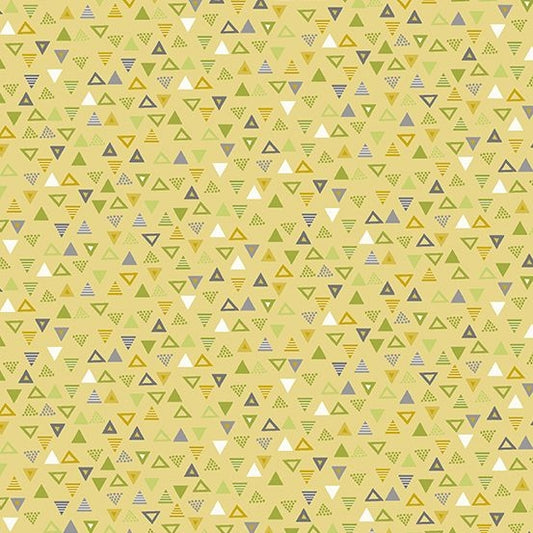 Baby Safari by Makower: Triangles - Yellow (2444/Y)