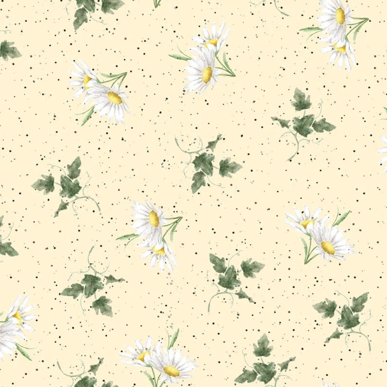 Bramble Patch by Hannah Dale for Maywood Studio: Daisy Toss - Pastel Yellow (MASD10105-S)