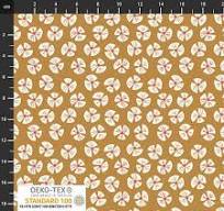 Floral Motif Jersey from Stof Fabrics: White on Gold (19-945)