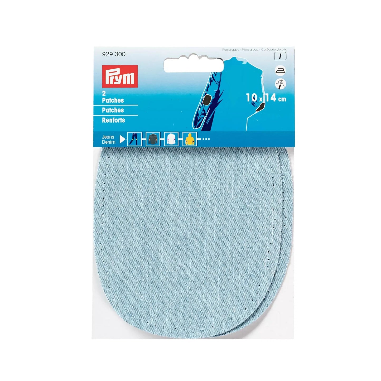 Prym Denim Iron-on Patches: Light Blue