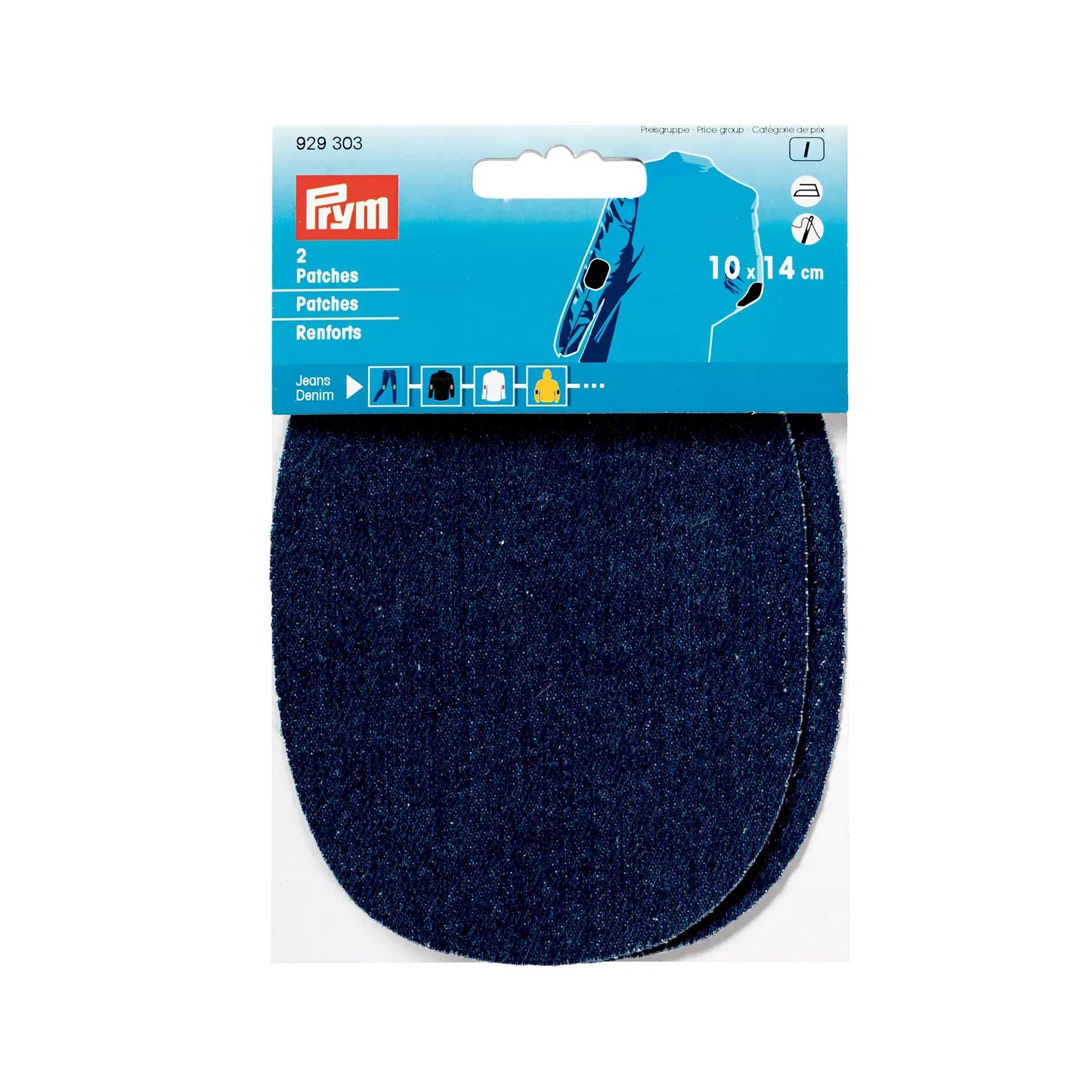 Prym Denim Iron-on Patches: Dark Blue