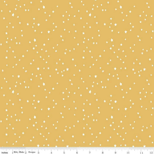 Baby Stars Flannel by Echo Park Paper Co for Riley Blake Designs: Yellow