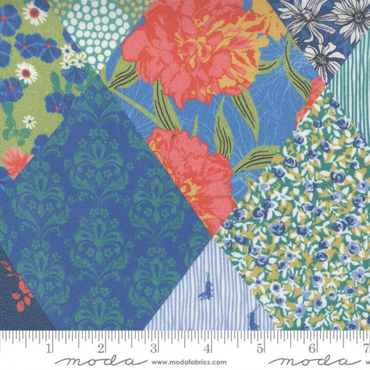 Garden Society Rayon by Crystal Manning for Moda Fabrics: Navy (11898-11R)