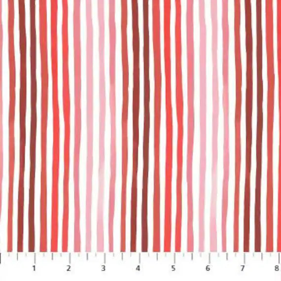 Roses Are Red by Boccaccini Meadows for Figo Fabrics: Stripes - White (90489-10)