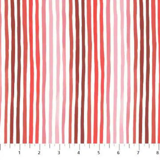 Roses Are Red by Boccaccini Meadows for Figo Fabrics: Stripes - White (90489-10)