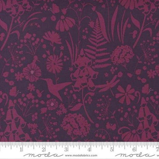 Wild Meadow by Sweetfire Road for Moda Fabrics: Meadow Stroll Silhouette - Prune (43132-17)