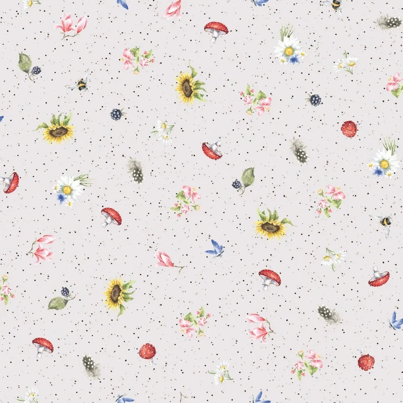 Bramble Patch by Hannah Dale for Maywood Studio: Mini Flowers - Grey (MASD10106-K)