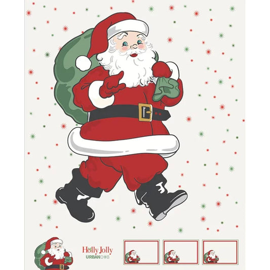 Holly Jolly Santa Claus Panel by Urban Chiks for Moda Fabrics (36in x 44in) (31188-11)