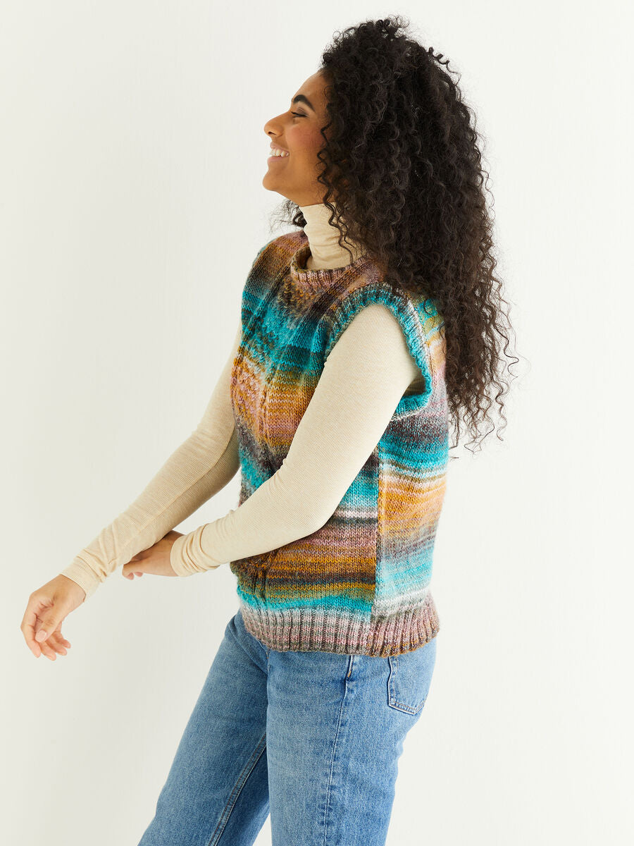Textured Panel Vest in Sirdar Jewelspun 10291 (printed pattern)