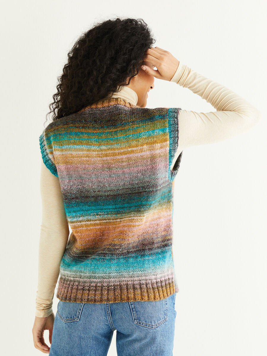 Textured Panel Vest in Sirdar Jewelspun 10291 (printed pattern)