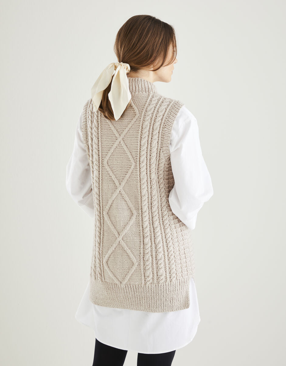 Sleeveless Cable Tunic in Hayfield Bonus Aran 10608