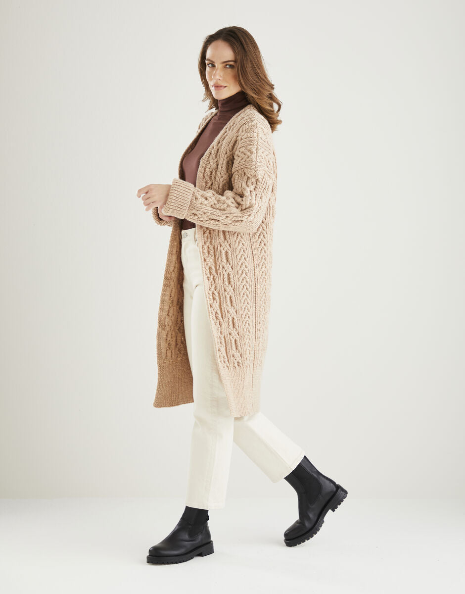 Longline Edge to Edge Cardigan in Hayfield Bonus Aran 10606