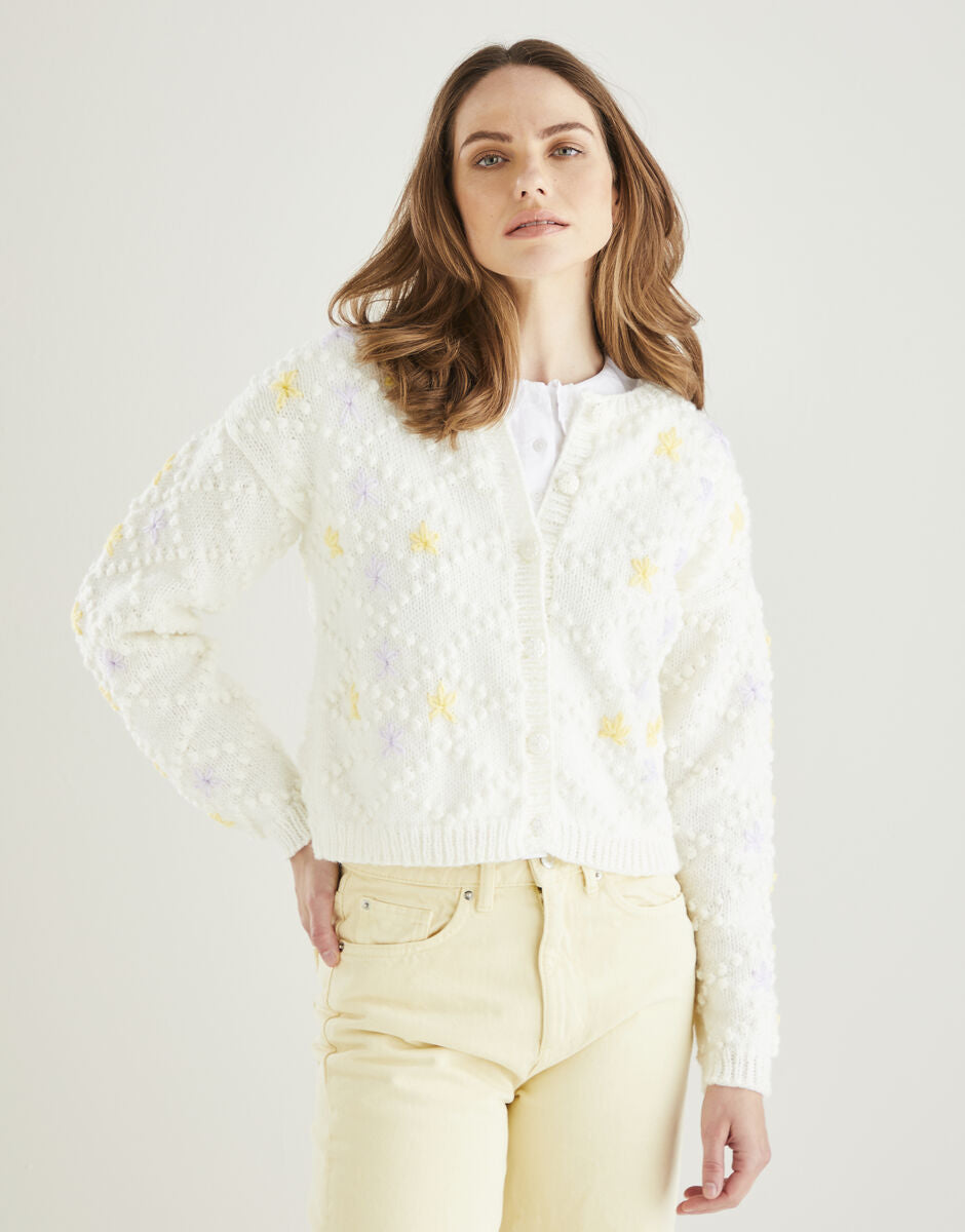 Diamond Trellis Cardigan in Hayfield Bonus Aran 10609