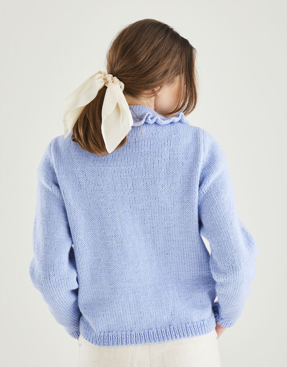 Cropped Ruffle Cardigan in Hayfield Bonus Aran 10611