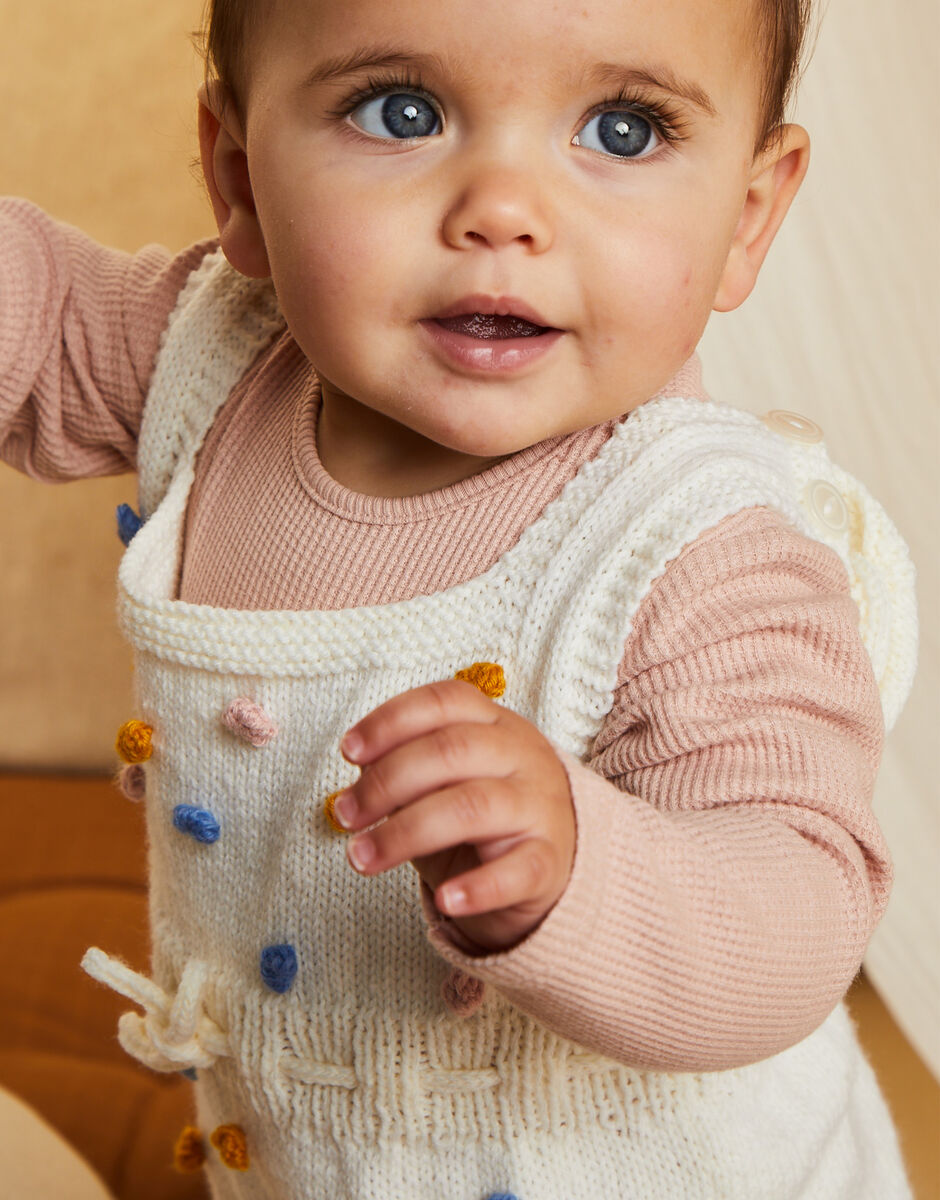 Spotty Dotty Romper in Sirdar Snuggly 4 Ply 5514