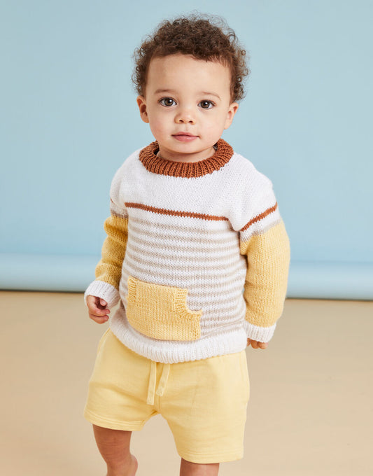 Sandy Feet Pocket Sweater in Sirdar Snuggly DK (5501)