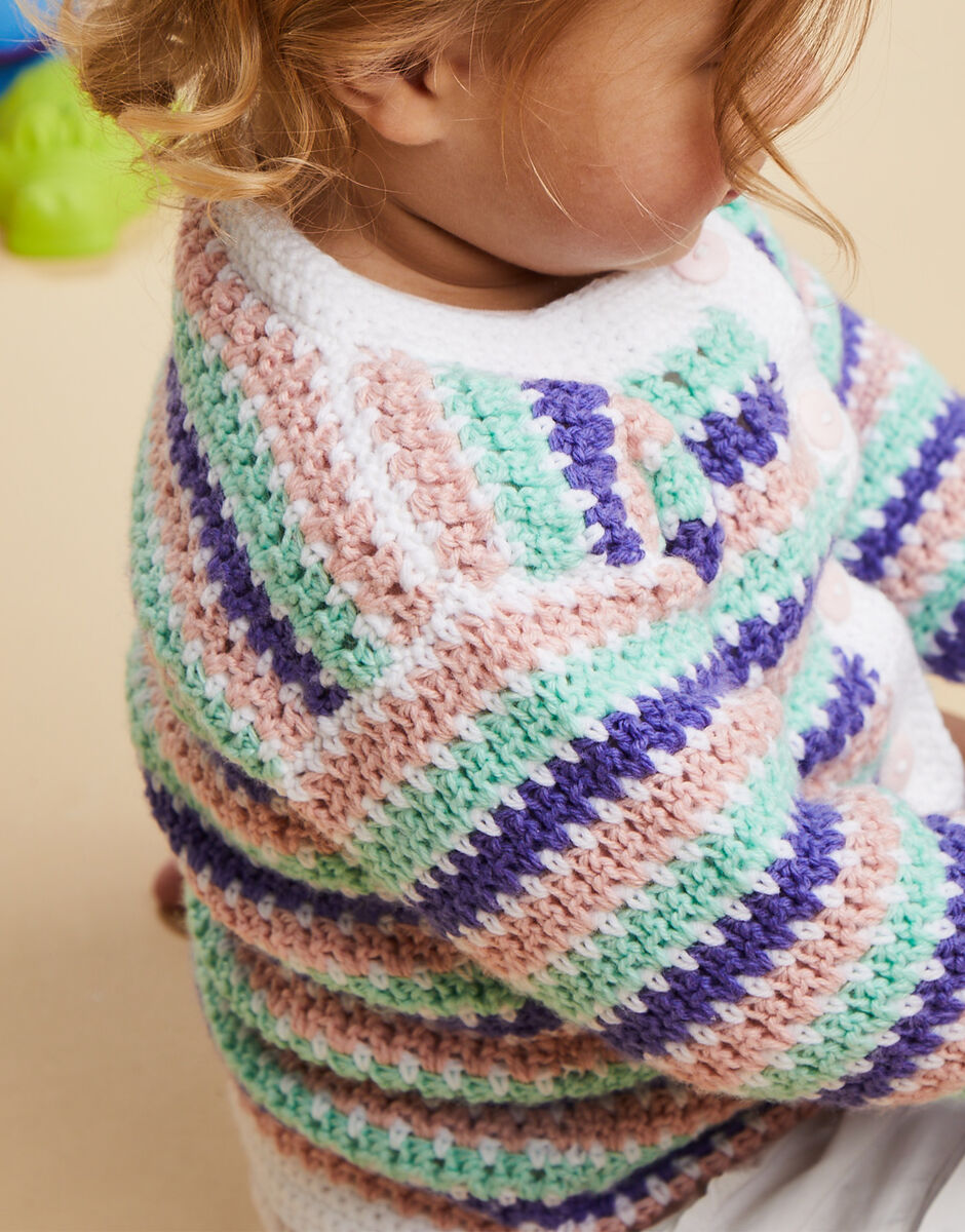 Crochet Seaside Ripples Cardigan in Sirdar Snuggly DK 5506