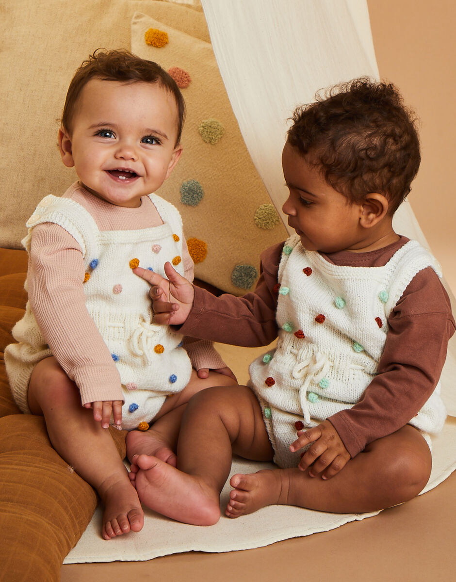 Spotty Dotty Romper in Sirdar Snuggly 4 Ply 5514