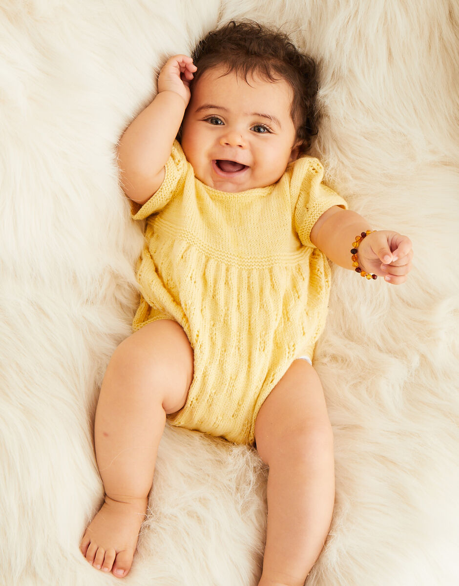 Little Lacy Baby Romper in Sirdar Snuggly 3 Ply 5517