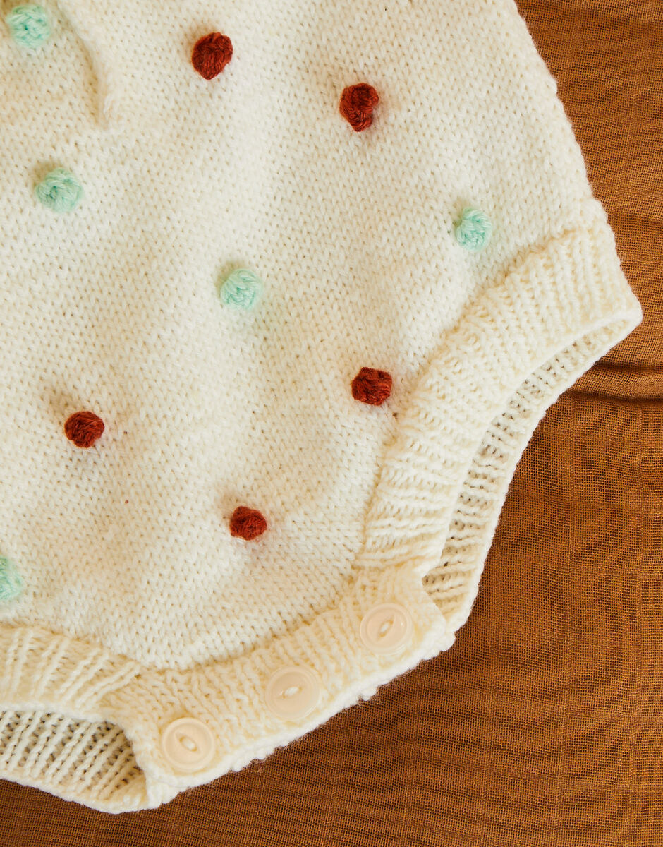 Spotty Dotty Romper in Sirdar Snuggly 4 Ply 5514