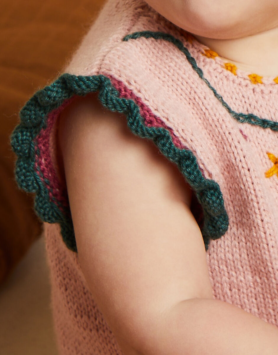 Flower Power Twinset in Sirdar Snuggly 4 Ply 5510