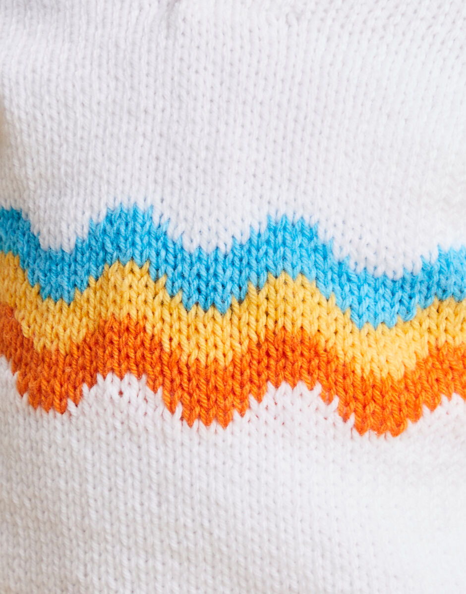Rainbow Wave Hoodie in Sirdar Snuggly DK 5504