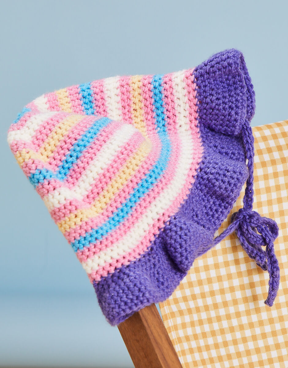 Crochet Deck Chair Playsuit in Sirdar Snuggly DK 5503
