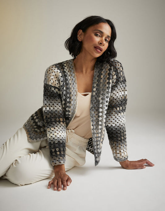 Crochet Moon and Stars Cardigan in Sirdar Jewelspun Aran 10727