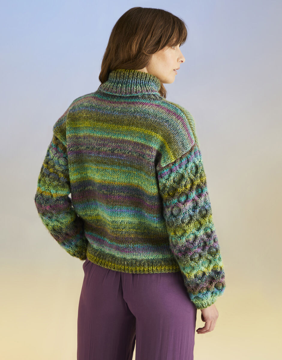 Kelp Sweater and Scarf in Sirdar Jewelspun with Wool Chunky 10706