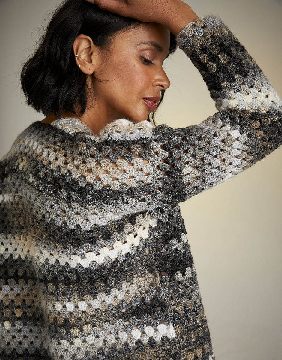Crochet Moon and Stars Cardigan in Sirdar Jewelspun Aran 10727