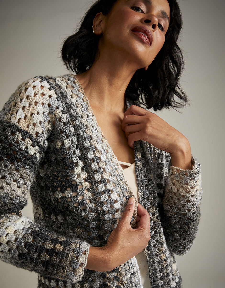 Crochet Moon and Stars Cardigan in Sirdar Jewelspun Aran 10727