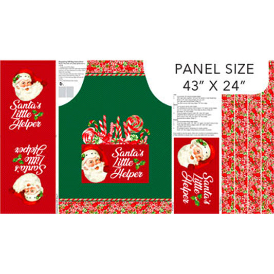 Peppermint Candy Santas Little Helper Apron Panel by Michel Design Works for Northcott Studio (DP24622-78)