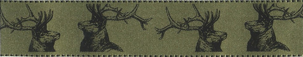 Stags Satin Ribbon 25mm: Various Colours
