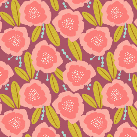 Gathering in the Garden by Rebekka Conelly of Cotton+Steel for Moda Fabrics: Camillas - Wild Heart (304236-03)