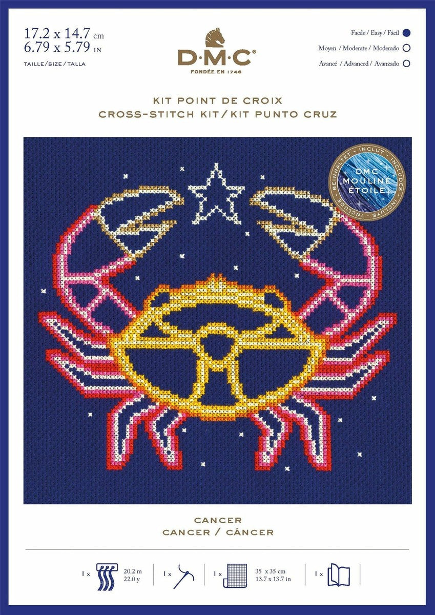 DMC Star Sign Cross Stitch Kit: Cancer